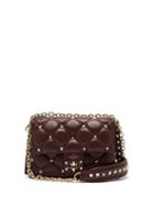 Matchesfashion.com Valentino - Candystud Leather Cross Body Bag - Womens - Burgundy
