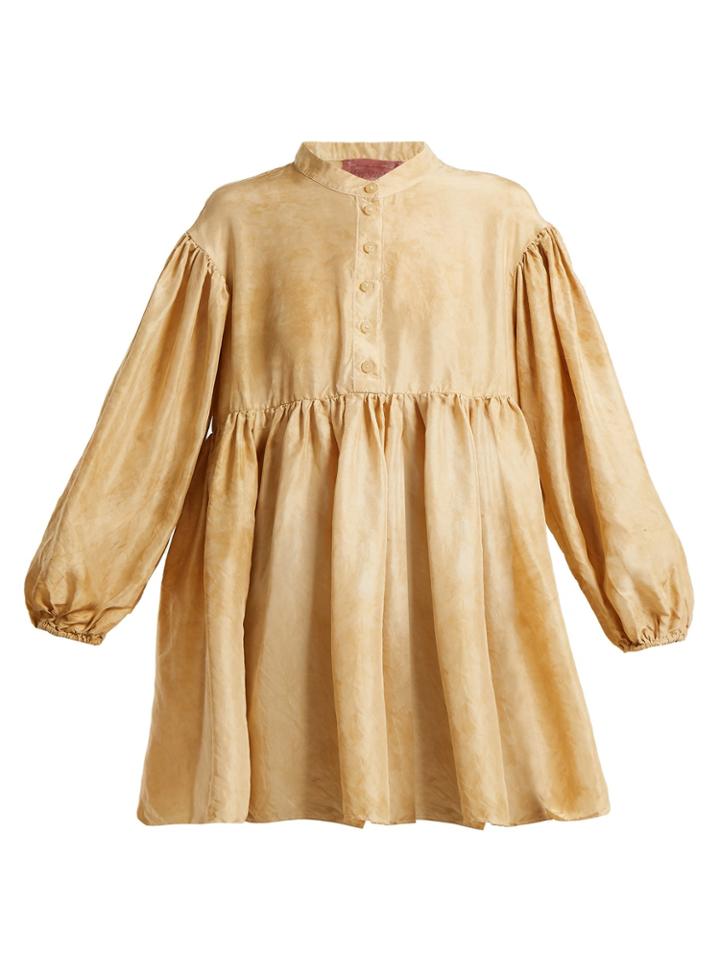 By Walid Theresa Mottled-effect Silk Top