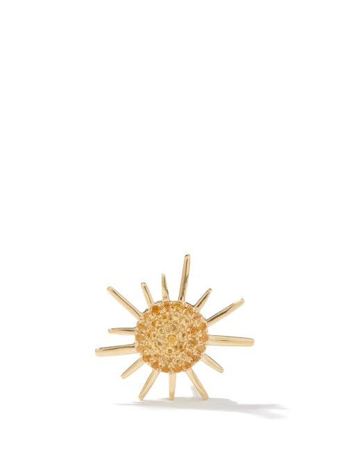 Yvonne Lon - Sun Citrine & 18kt Gold Single Earring - Womens - Yellow Gold