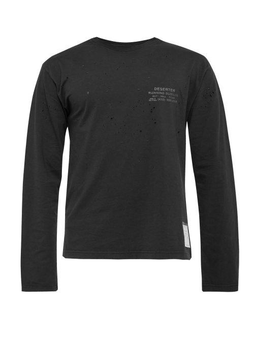 Matchesfashion.com Satisfy - Deserter Moth Eaten T Shirt - Mens - Black