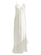 Ryan Roche Asymmetric-hem Satin Slip Dress