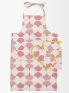 La Doublej - Slinky Rosso-print Apron, Mitt And Cloth Set - Womens - Pink Multi