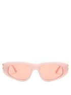 Matchesfashion.com Balenciaga - Oval Acetate Sunglasses - Womens - Light Pink