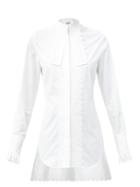 Matchesfashion.com Paco Rabanne - Long-lapel Broderie-trimmed Cotton-poplin Shirt - Womens - White