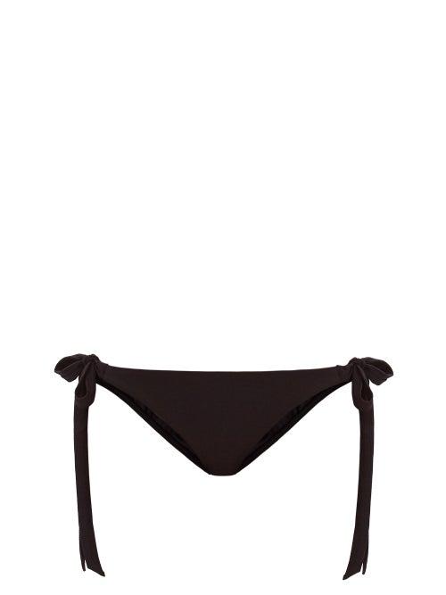Matchesfashion.com Casa Raki - Cindy Side-tie Honeycomb-jersey Bikini Briefs - Womens - Black