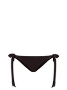 Matchesfashion.com Casa Raki - Cindy Side-tie Honeycomb-jersey Bikini Briefs - Womens - Black