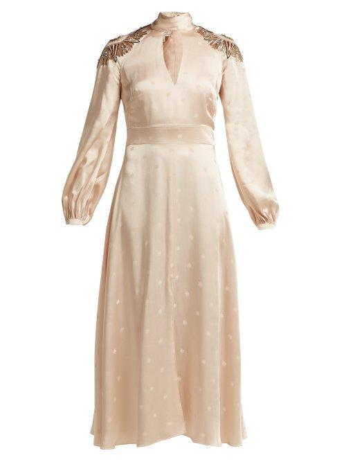 Matchesfashion.com Temperley London - Parachute Sequinned Satin Dress - Womens - Nude