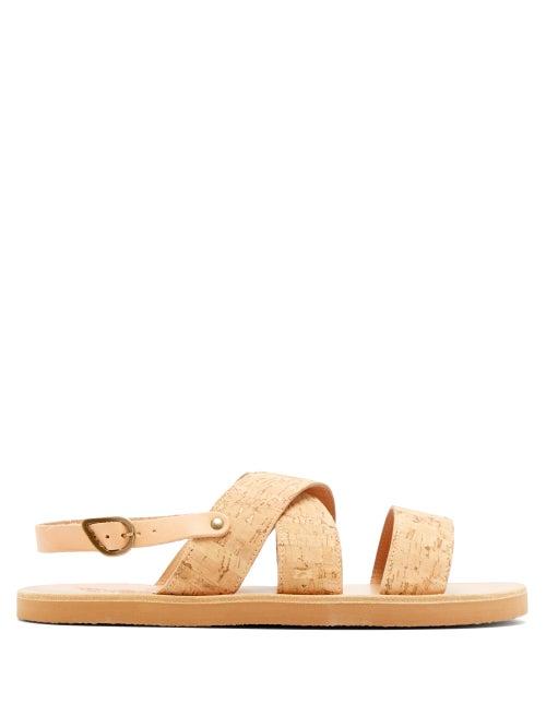 Matchesfashion.com Ancient Greek Sandals - Miltos Crossover Cork Sandals - Mens - Beige