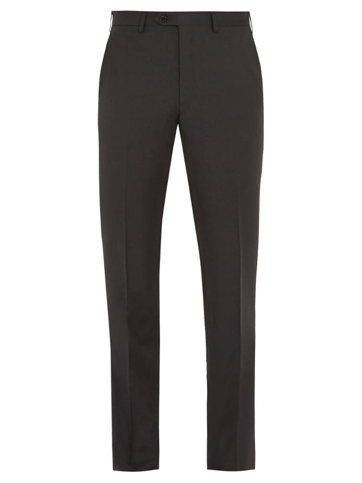 Brioni Mid-rise Slim-leg Wool Tailored Trousers