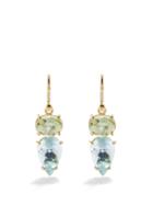 Irene Neuwirth - Gemmy Gem Diamond, Aquamarine & 18kt Gold Earrings - Womens - Blue Multi