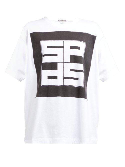 Matchesfashion.com Symonds Pearmain - Logo Print Cotton T Shirt - Womens - White Black