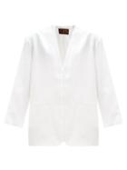 Matchesfashion.com Albus Lumen - Sokol Single-breasted Linen Jacket - Womens - White