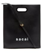 Sacai - Logo-print Leather Tote Bag - Mens - Black