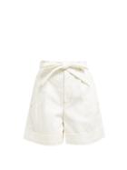 Matchesfashion.com See By Chlo - Belted High Rise Denim Shorts - Womens - Ivory