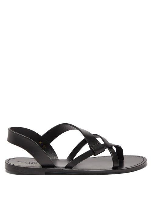 Mens Shoes Saint Laurent - Pepe Leather Sandals - Mens - Black