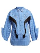 Matchesfashion.com Toga - Fringed Cotton Blend Western Shirt - Womens - Blue