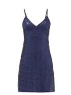 Matchesfashion.com Norma Kamali - Sequinned Jersey Slip Dress - Womens - Navy