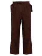 Matchesfashion.com Bode - Straight Leg Linen Trousers - Mens - Brown