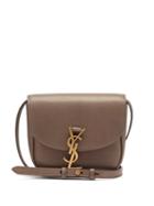 Matchesfashion.com Saint Laurent - Kaia Ysl-plaque Mini Leather Satchel - Womens - Grey