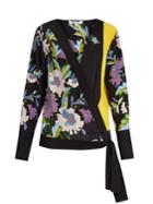 Diane Von Furstenberg Floral-print Crossover Silk Blouse