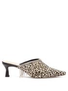 Matchesfashion.com Wandler - Bente Crystal-fringed Calf-hair Mules - Womens - Black White