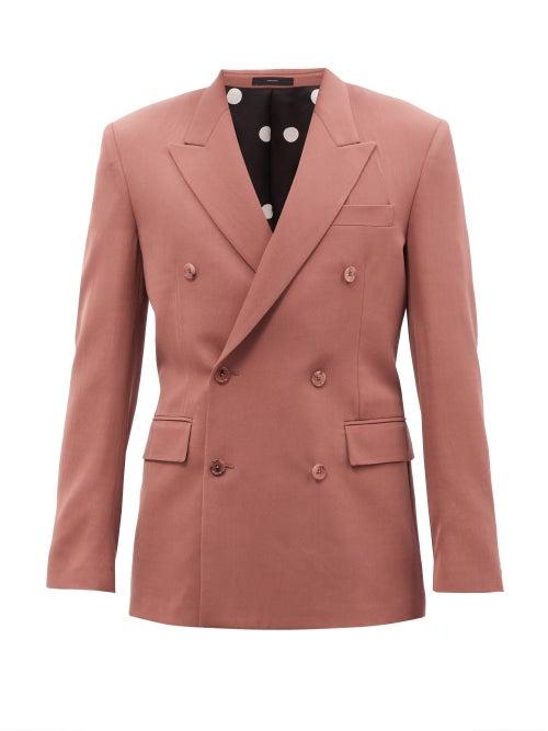Paul Smith - Double-breasted Wool-twill Suit Jacket - Mens - Dark Pink