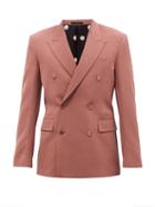Paul Smith - Double-breasted Wool-twill Suit Jacket - Mens - Dark Pink