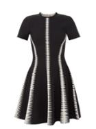 Alexander Mcqueen - Spine-jacquard Knitted Mini Dress - Womens - Black