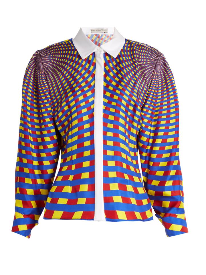 Mary Katrantzou Hecate Spiralite-print Silk-twill Shirt