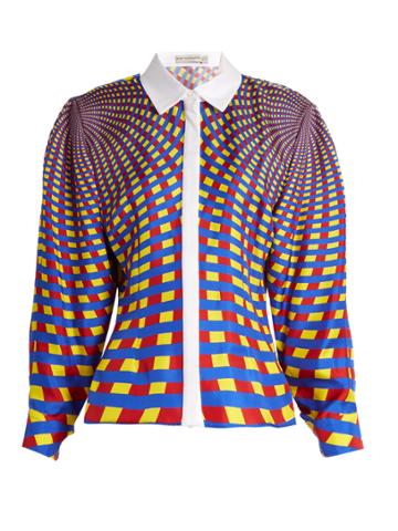 Mary Katrantzou Hecate Spiralite-print Silk-twill Shirt