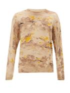 Matchesfashion.com Rochas - Painted-cotton Sweater - Mens - Beige Multi