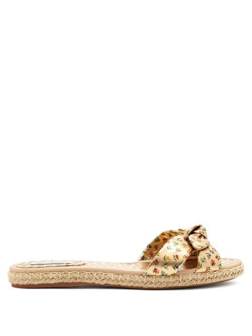 Matchesfashion.com Tabitha Simmons - Heli Knotted Leather Espadrilles - Womens - Gold