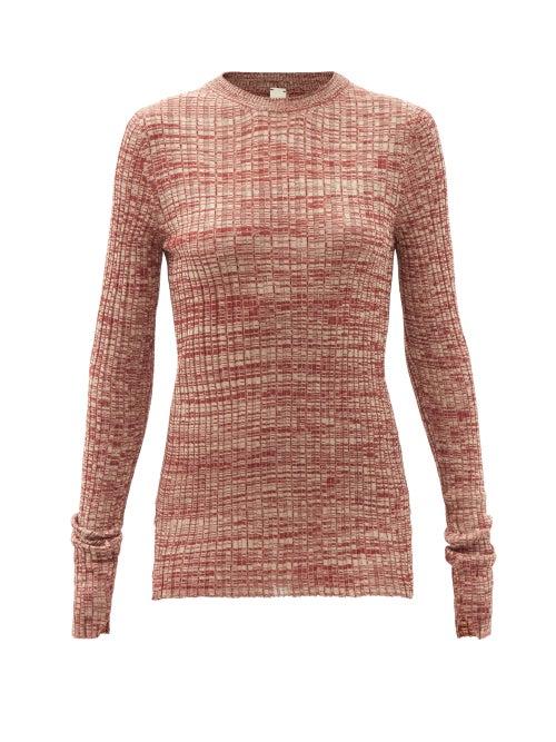 Matchesfashion.com Petar Petrov - Mlange Silk-knit Sweater - Womens - Red White