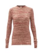 Matchesfashion.com Petar Petrov - Mlange Silk-knit Sweater - Womens - Red White