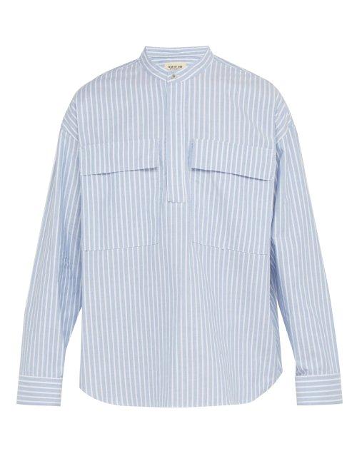 Matchesfashion.com Fear Of God - Striped Large Pocket Cotton Shirt - Mens - Blue