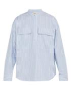 Matchesfashion.com Fear Of God - Striped Large Pocket Cotton Shirt - Mens - Blue