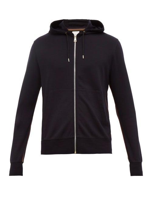 Matchesfashion.com Paul Smith - Artist Stripe Zip Through Wool Hooded Sweatshirt - Mens - Navy