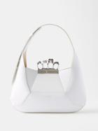 Alexander Mcqueen - Four Ring Crystal And Leather Shoulder Bag - Womens - White