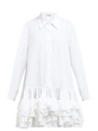 Matchesfashion.com Molly Goddard - Annie Ruffled Hem Cotton Dress - Womens - White