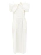 Matchesfashion.com Jil Sander - Gabi Off-the-shoulder Cotton-blend Poplin Dress - Womens - White