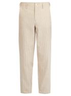 Matchesfashion.com Etro - Striped Linen Elasticated Waist Trousers - Mens - Beige