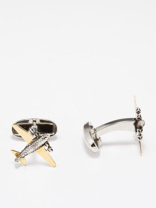 Paul Smith - Aeroplane Metal Cufflinks - Mens - Gold Silver