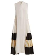 Zeus + Dione Contrast-panel Silk Dress