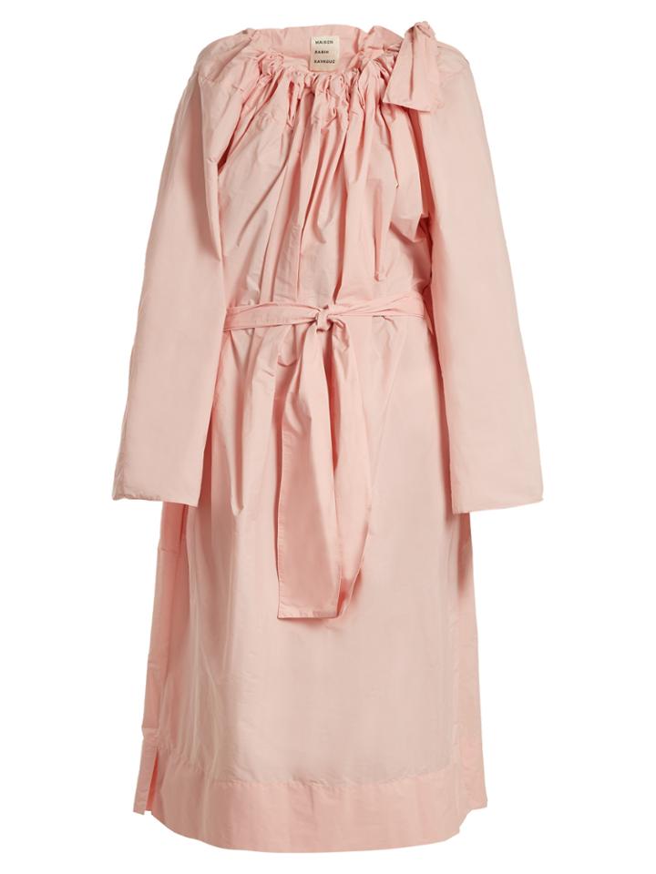 Maison Rabih Kayrouz Tie-neck Gathered Paper-taffeta Dress