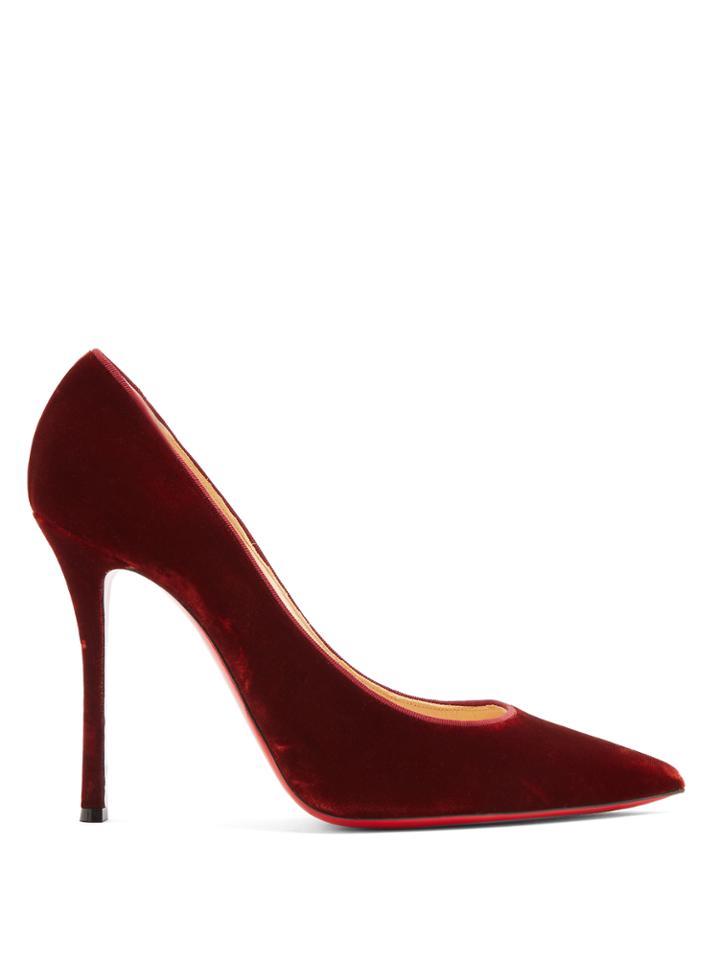 Christian Louboutin Decoltish 100mm Velvet Pumps