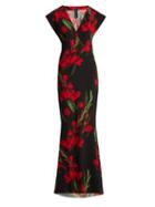Matchesfashion.com Norma Kamali - Floral Print Maxi Dress - Womens - Black Print