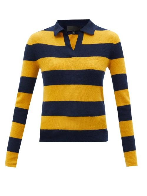 Nili Lotan - Lucille Rugby-stripe Cashmere Sweater - Womens - Navy Stripe