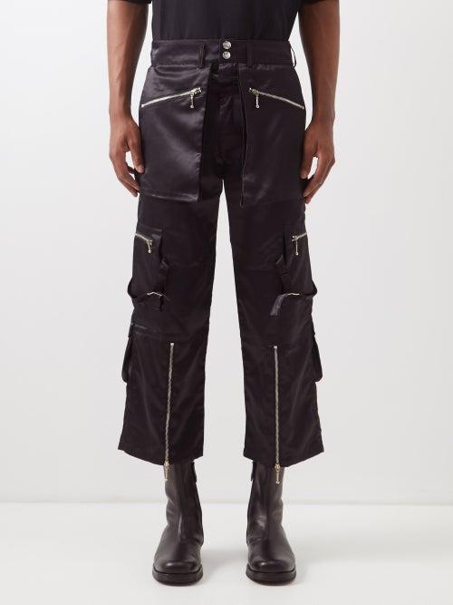 Youths In Balaclava - Zip-pockets Cropped Nylon Trousers - Mens - Black