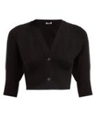 Matchesfashion.com Miu Miu - Cropped Cashmere Cardigan - Womens - Black