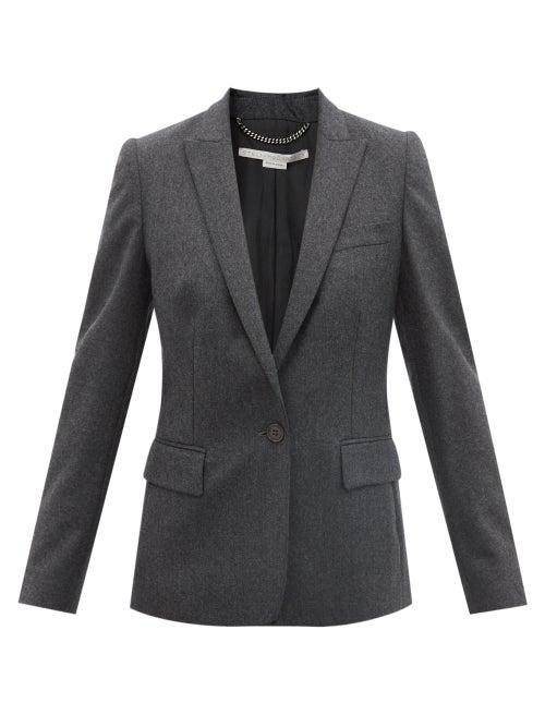 Ladies Rtw Stella Mccartney - Iris Wool-flannel Single-breasted Jacket - Womens - Grey